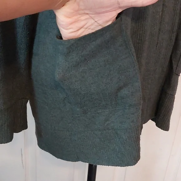 Papermoon Dark Olive Green Open Front Cardigan Wrap Sweater Size M - Picture 5 of 9